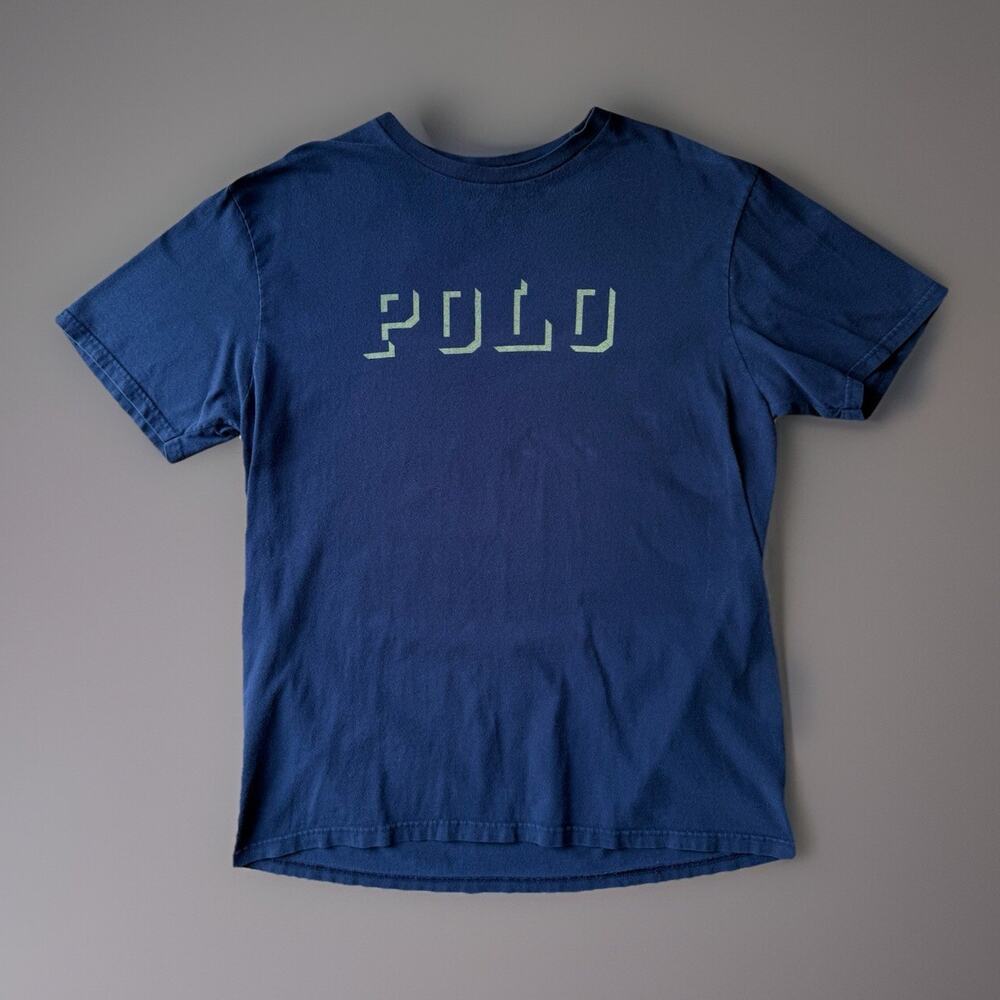 Vintage Polo Ralph Lauren Shirt L Navy 90s New York Streetwear RRL Shadow Art